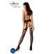 Сітчасті панчохи-стокінги Passion S020 One Size, Black, ажурний візерунок, імітація пояса з гартерам PSS020B фото 4