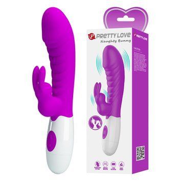 Вібратор з кліторальною стимуляцією Pretty Love Naughty Bunny (рожевий) BW-500071 фото