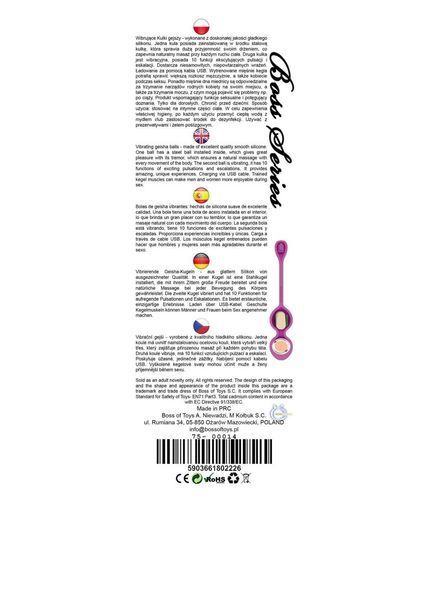 Вагінальні кульки 32mm 80g Purple 10 function USB Boss Series 75-00014 фото