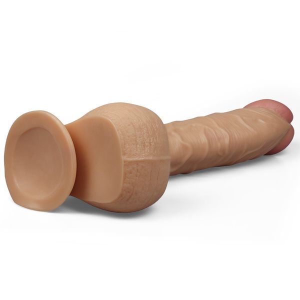 Фалоімітатор з мошонкою LOVETOYS Legendary King-Sized Realistic Dildo, з присоскою, тілесний, 12" / 30,5 см 66-LV2209 фото