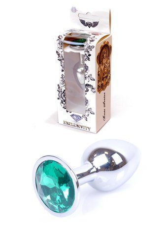 Анальна пробка Jewellery Silver PLUGGreen 64-00011 фото