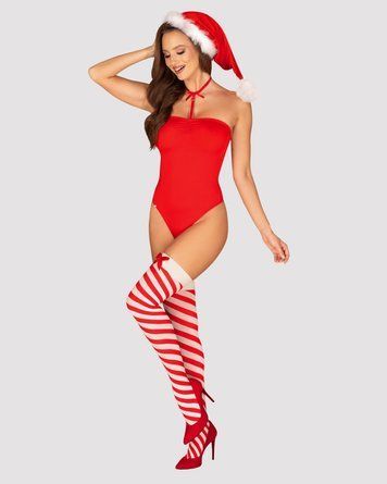 Боді Obsessive Kissmas teddy red S/M SX1152 фото