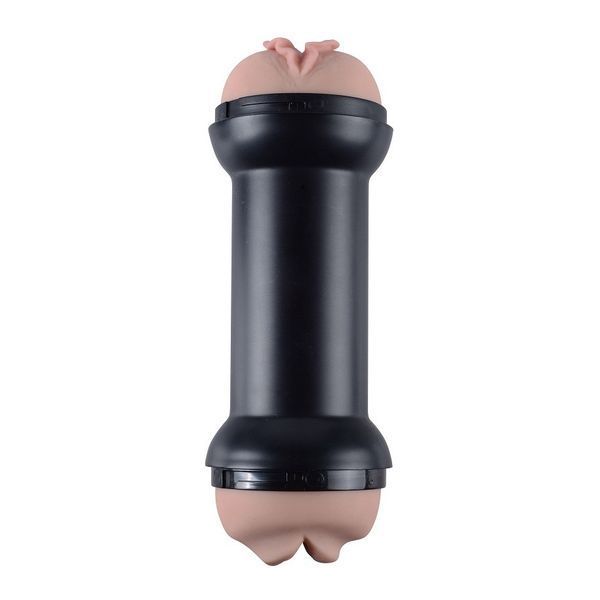 Мастурбатор LOVETOYS Training Master Double Side Stroker, з двома отворами (рот та вагіна), тілесний 66-LV250002 фото