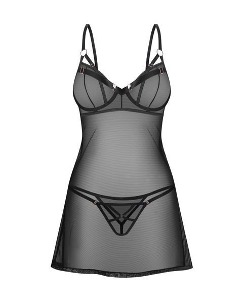 Сорочка Obsessive Euridia chemise & tanga XL/2XL SX3591 фото