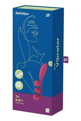 Мультивибратор SATISFYER Tri Ball 1, с гибким тросом для одновременной стимуляции клитора, вагины и ануса, розовый, 20,5 см 73-4018263 фото