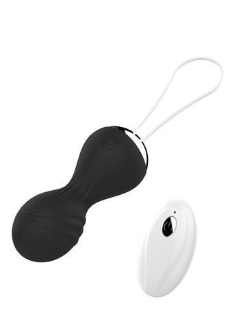 Вагінальні кульки з вібрацією BOSS SERIES Vibrating Silicone Kegel Balls, чорні 22-00025 фото
