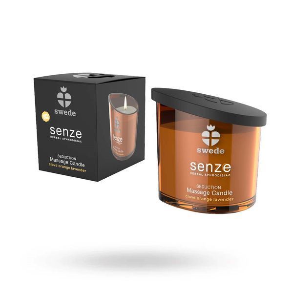 Масажна свічка Senze SWEDE Seduction, з ароматом гвоздики, апельсина та лаванди, 150 мл 102-150751 фото