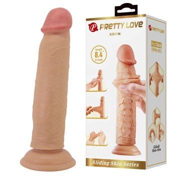 Фалоімітатор PRETTY LOVE - KEON 8.4(214mm) Sliding Skin Series TPR, Suction base Bendable BW-008119LP фото