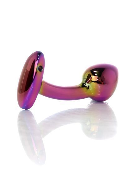 Анальный плаг Plug-Jewellery Curved, цветной кристалл, размер M, 90 мм 64-00150 фото