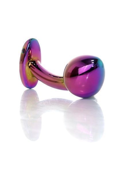 Анальный плаг Plug-Jewellery Curved, цветной кристалл, размер M, 90 мм 64-00150 фото