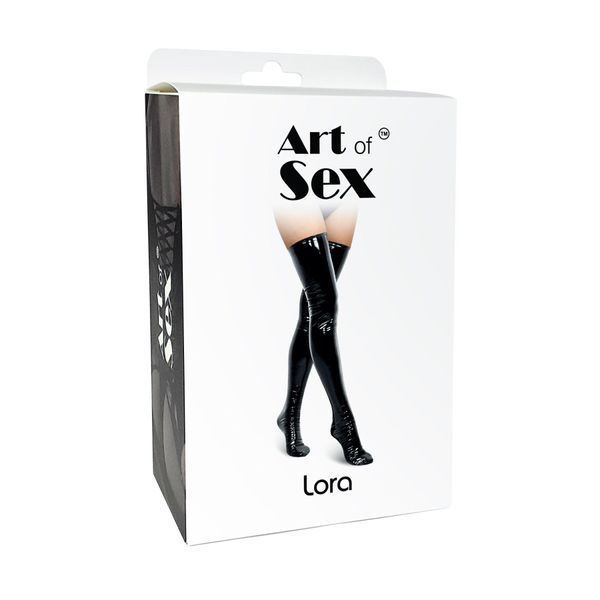 Сексуальні вінілові панчохи Art of Sex - Lora, розмір L, колір червоний SO7339 фото