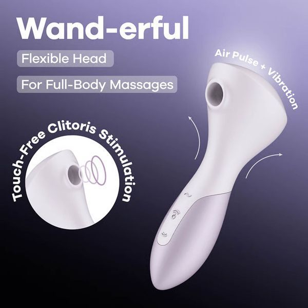 Вакуумный стимулятор Satisfyer Wand-erful, с волнами давления и мощной вибрацией, лавандовый, 16 см 73-4081960 фото