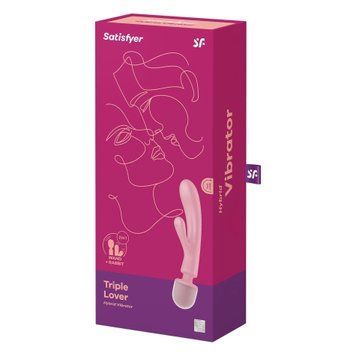 Вібратор для подвійної стимуляції Triple Lover pink 73-4018218 фото