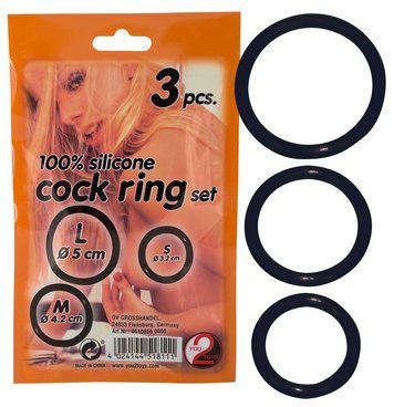 Ерекційні кільця Orion You2Toys Silicone Cock Ring, набір 3 шт, чорні 42-05108660000 фото