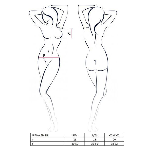 Комплект білизни Passion GIANA BIKINI XXL/XXXL, white, напівпрозорі ліф і трусики з бантиками EL15106 фото