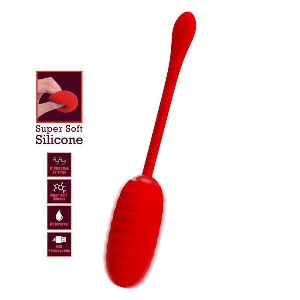 Віброяйце Pretty Love Kirk Red 12 function vibrations BI-014654-2 фото