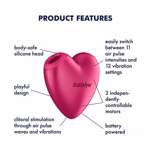 Вакуумный стимулятор Satisfyer Cutie Heart, с Air Pulse и вибрацией, розовый, 8 см 73-4083933 фото