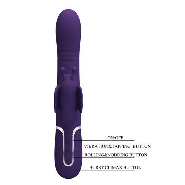 Вібратор-кролик PRETTY LOVE Twinkled Tenderness Purple, силікон, фіолетовий, подвійна стимуляція BW-500011-2 фото