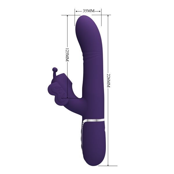 Вібратор-кролик PRETTY LOVE Twinkled Tenderness Purple, силікон, фіолетовий, подвійна стимуляція BW-500011-2 фото