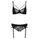 Комплект білизни Passion PAULINE SET L/XL, black, стрепи, ліф, стрінги і пояс для панчох EL15804 фото 5