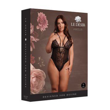 Еротичний боді Bodysuit with Adjustable Sliders Plus Size 36-AMR006BLKOSX фото