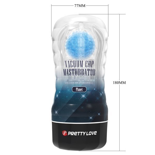 Прозорий мастурбатор вагіна PRETTY LOVE VACUUM CUP MASTURBATOR Planet ABS TPR BM-009249N фото