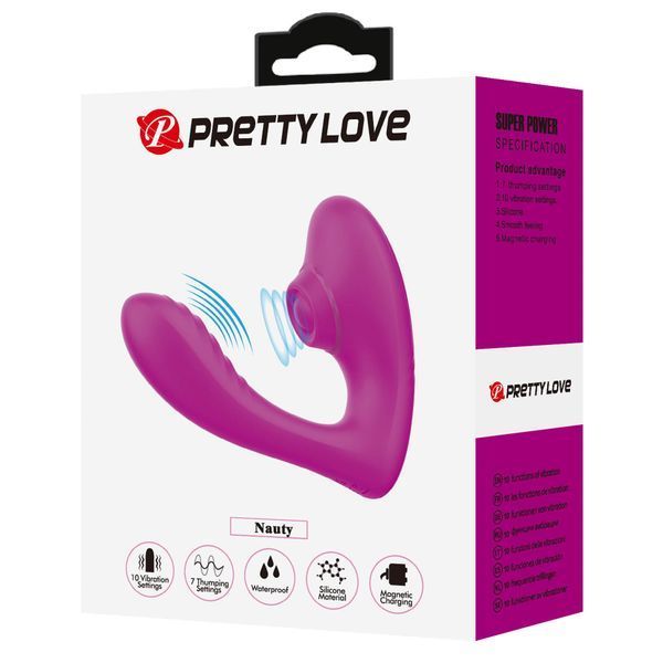 Вібромасажер PRETTY LOVE Naty Clitoral Thrusting Stimulator BI-040191 фото