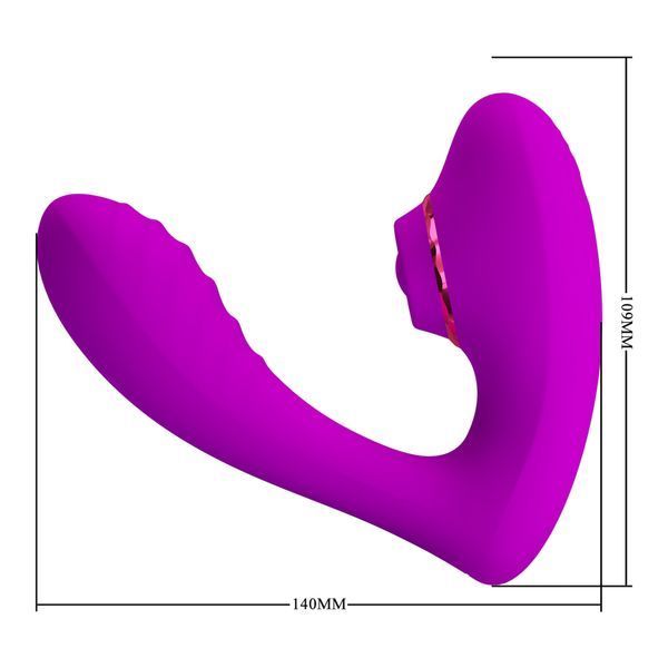 Вібромасажер PRETTY LOVE Naty Clitoral Thrusting Stimulator BI-040191 фото
