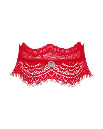 Широкий мереживний чокер Obsessive Bergamore choker, red SO7686 фото