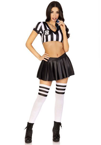 Костюм рефері Leg Avenue Time Out Referee M, кроп-топ спідниця свисток SO9192 фото