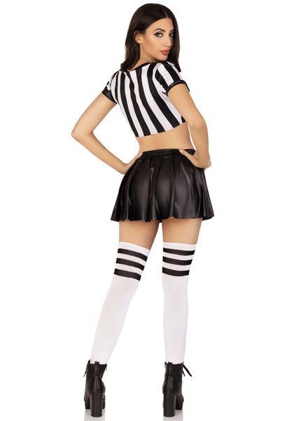 Костюм рефері Leg Avenue Time Out Referee M, кроп-топ спідниця свисток SO9192 фото