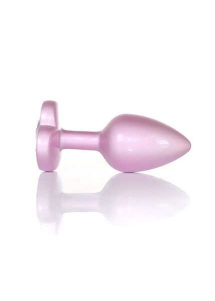 Анальная пробка BOSS SERIES Jewellery Pearl Pink Heart, металлическая, розовая, S 64-00138 фото