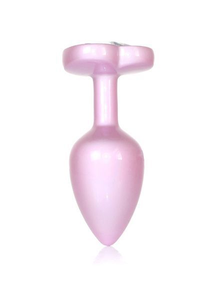 Анальная пробка BOSS SERIES Jewellery Pearl Pink Heart, металлическая, розовая, S 64-00138 фото