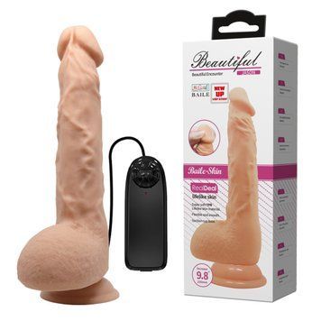 Фалоімітатор з мошонкою з вібро Baile Skin Bonny 9,8 BW-008041Z фото
